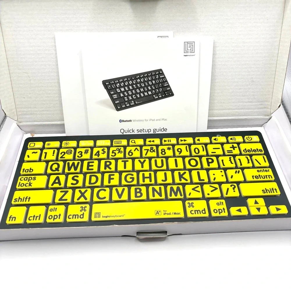 LogicKeyboard Large Print Bluetooth Wireless Keyboard iPad‎ Mac BKB3001 *READ*